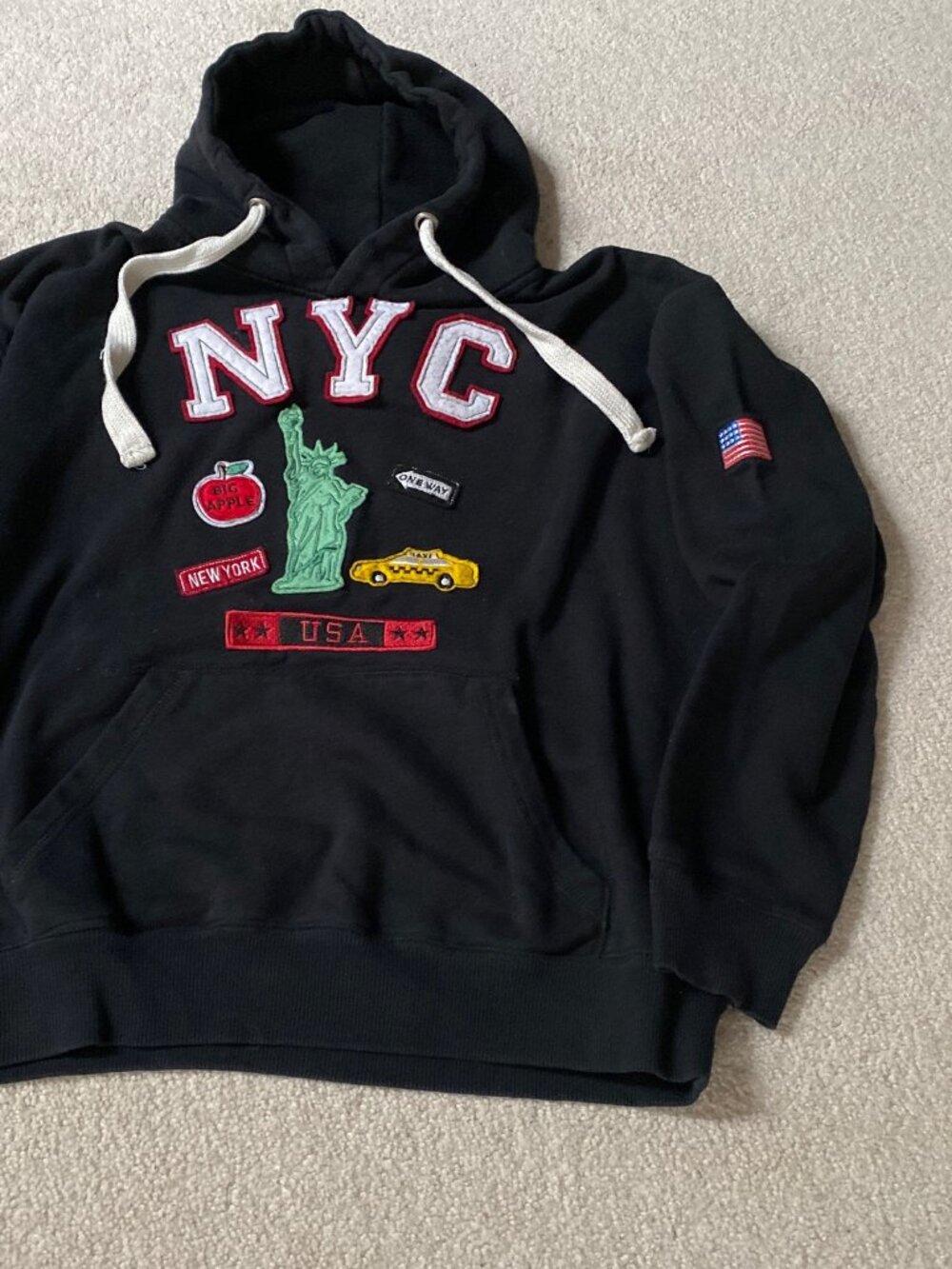 NYC VTG Hoodie and pull on pants both size Med